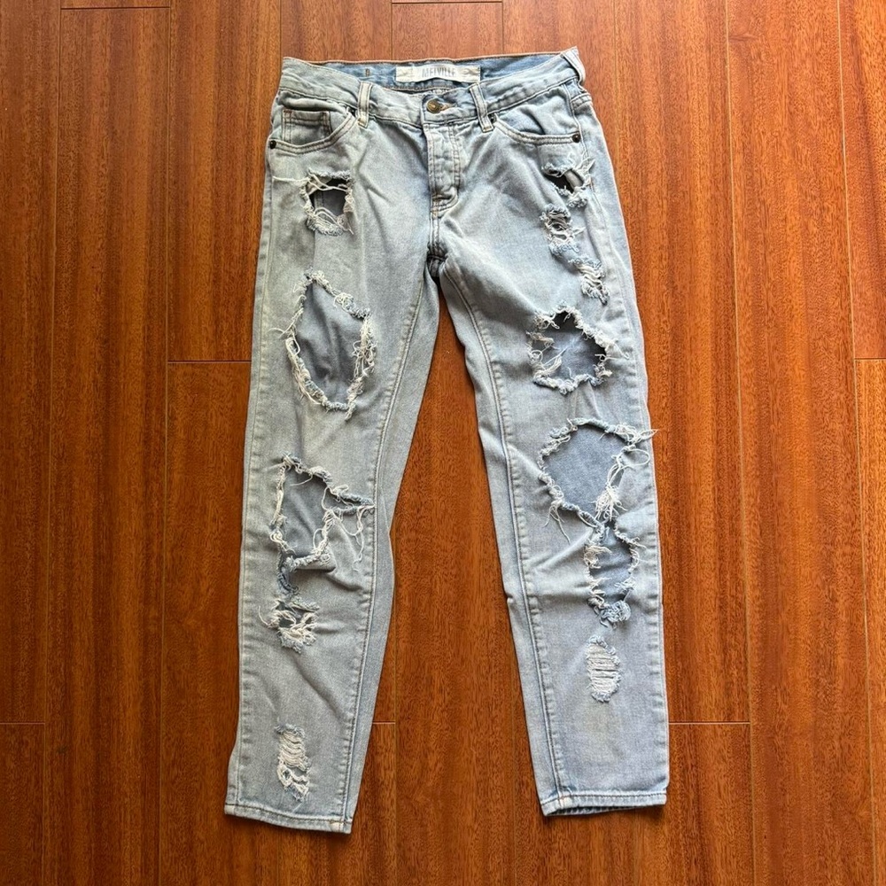distressed denim jeans